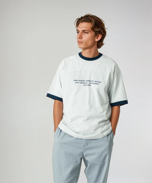 STORE ADDRESS RINGER S/S TEE