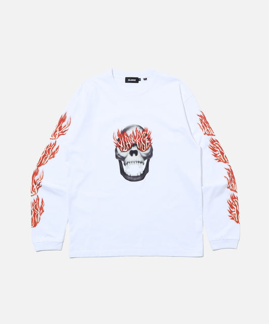 SKULL IN FLAMES L/S TEE