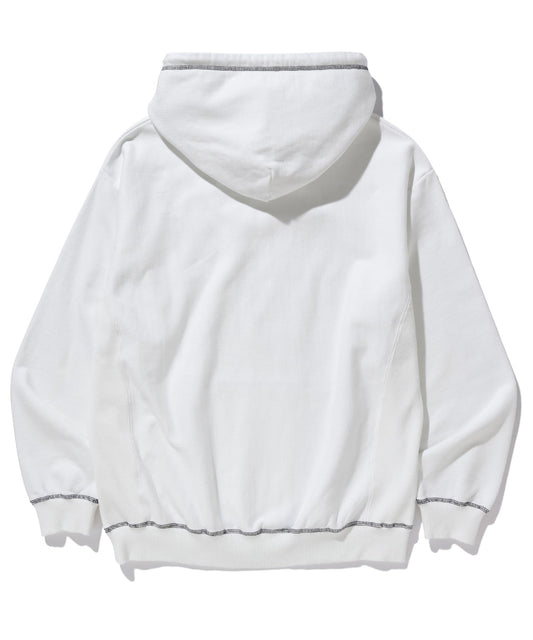 CONTRAST STITCH PULLOVER HOODED SWEAT