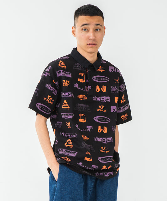 S/S ALLOVER PRINT RUGBY SHIRT KNITS XLARGE