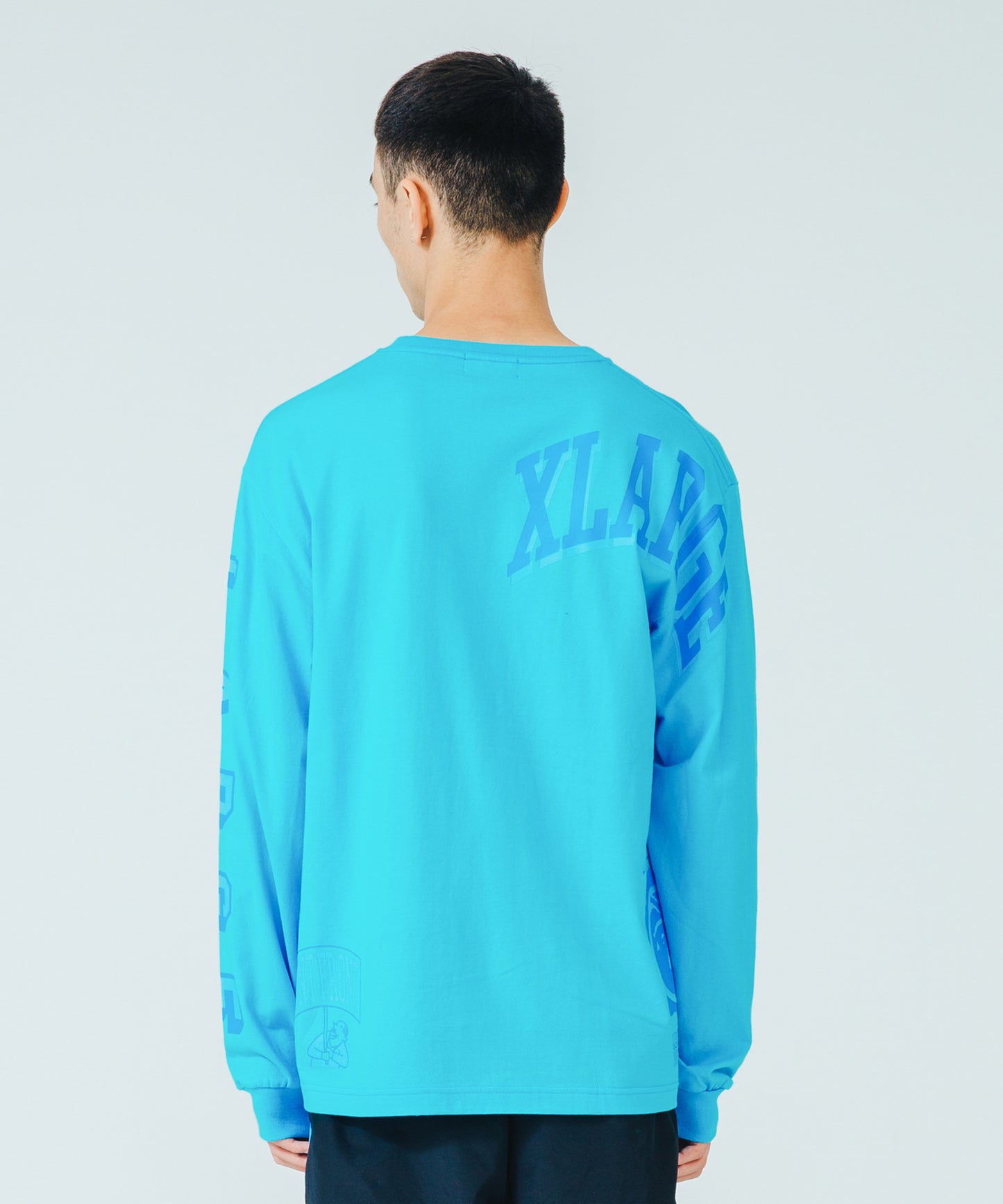 L/S TEE RAMDOM PRINT COLLEGE LOGO T-SHIRT XLARGE