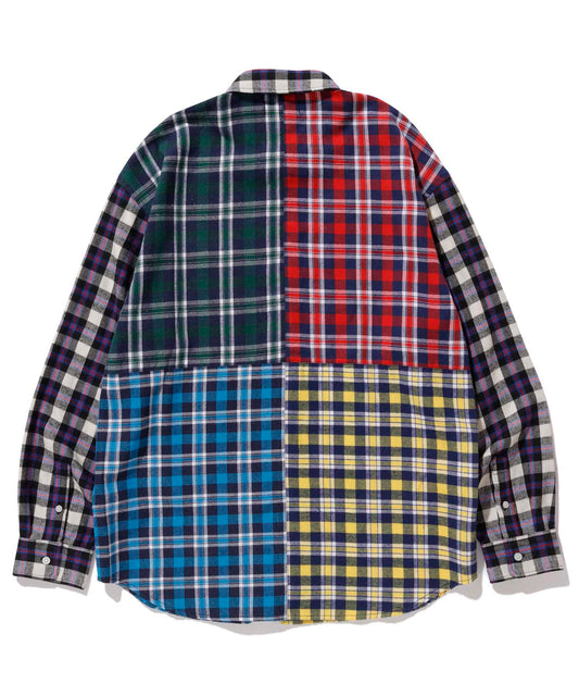 L/S PATCHWORK BUTTON UP SHIRT XLARGE