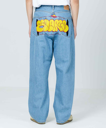 EMBROIDERY GRAFFITI DENIM PANTS