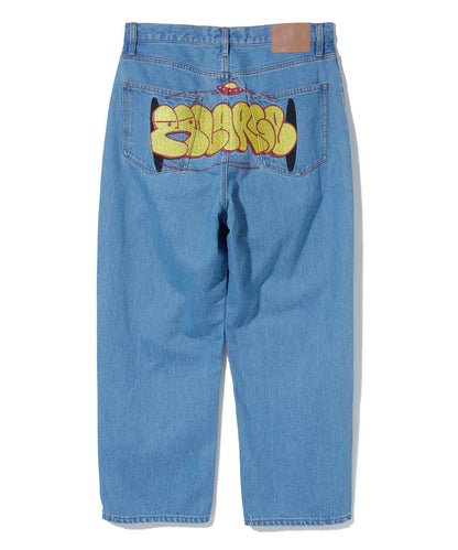EMBROIDERY GRAFFITI DENIM PANTS