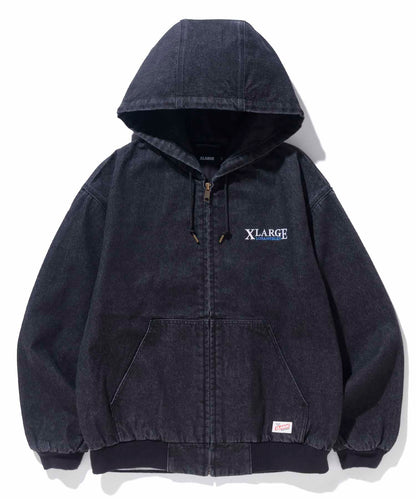 HOODED DENIM WORK JACKET