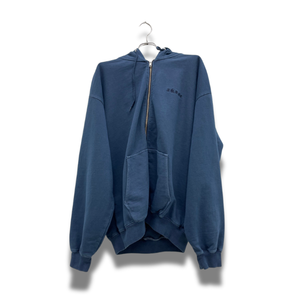 PIGMENT DYED EMBOSS LOGO ZIP HOODED SWEAT