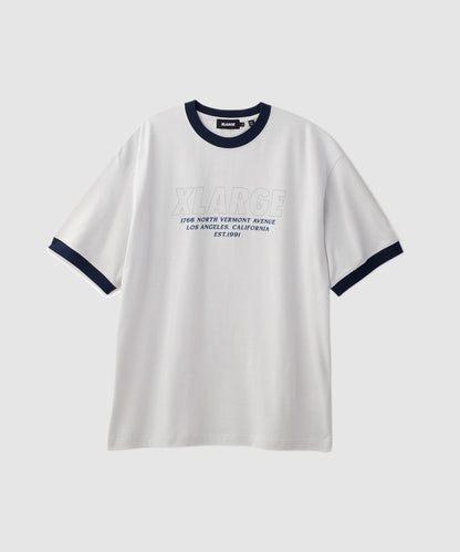 STORE ADDRESS RINGER S/S TEE