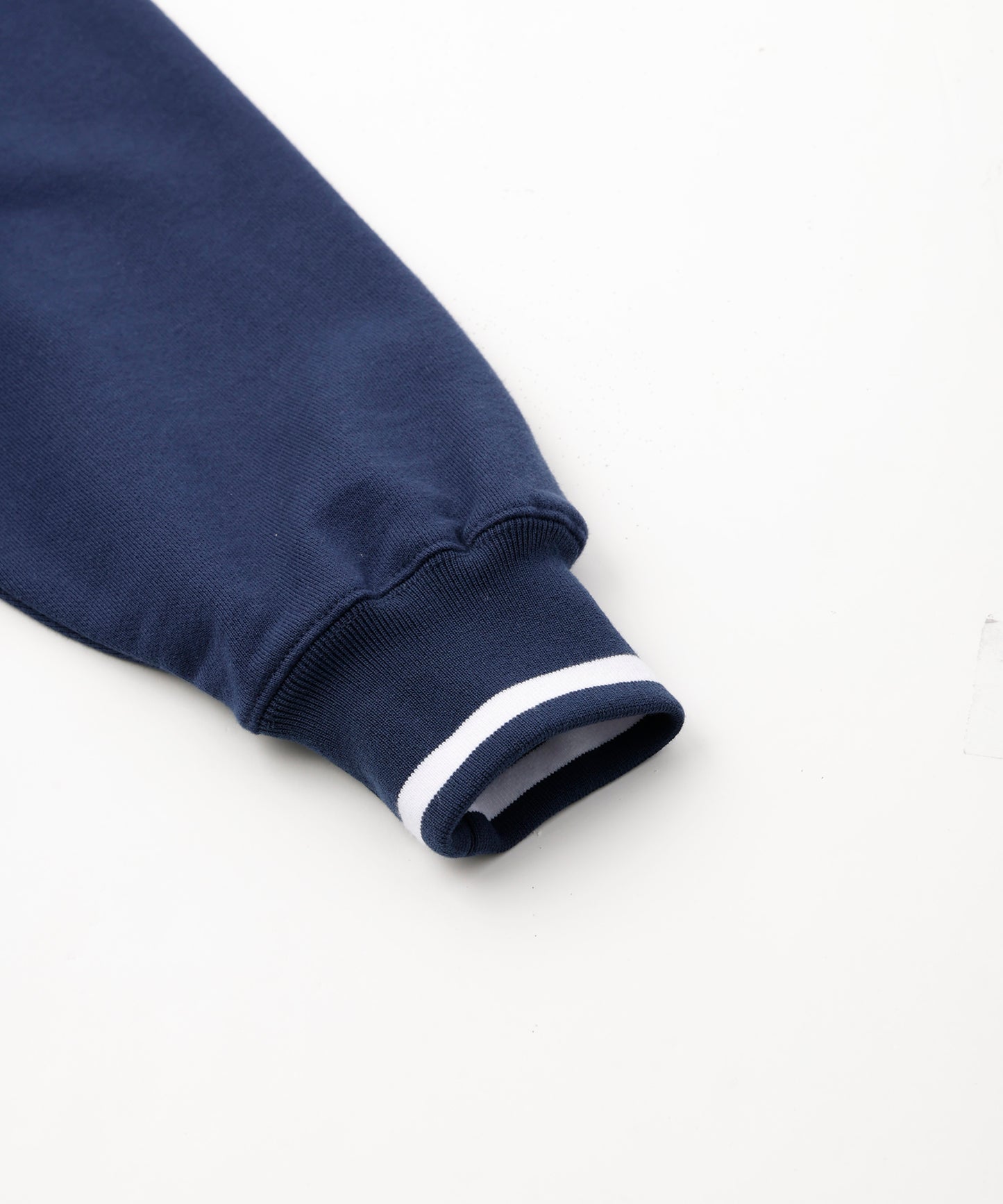 STRIPED RIB HALF ZIP SWEATSHIRT