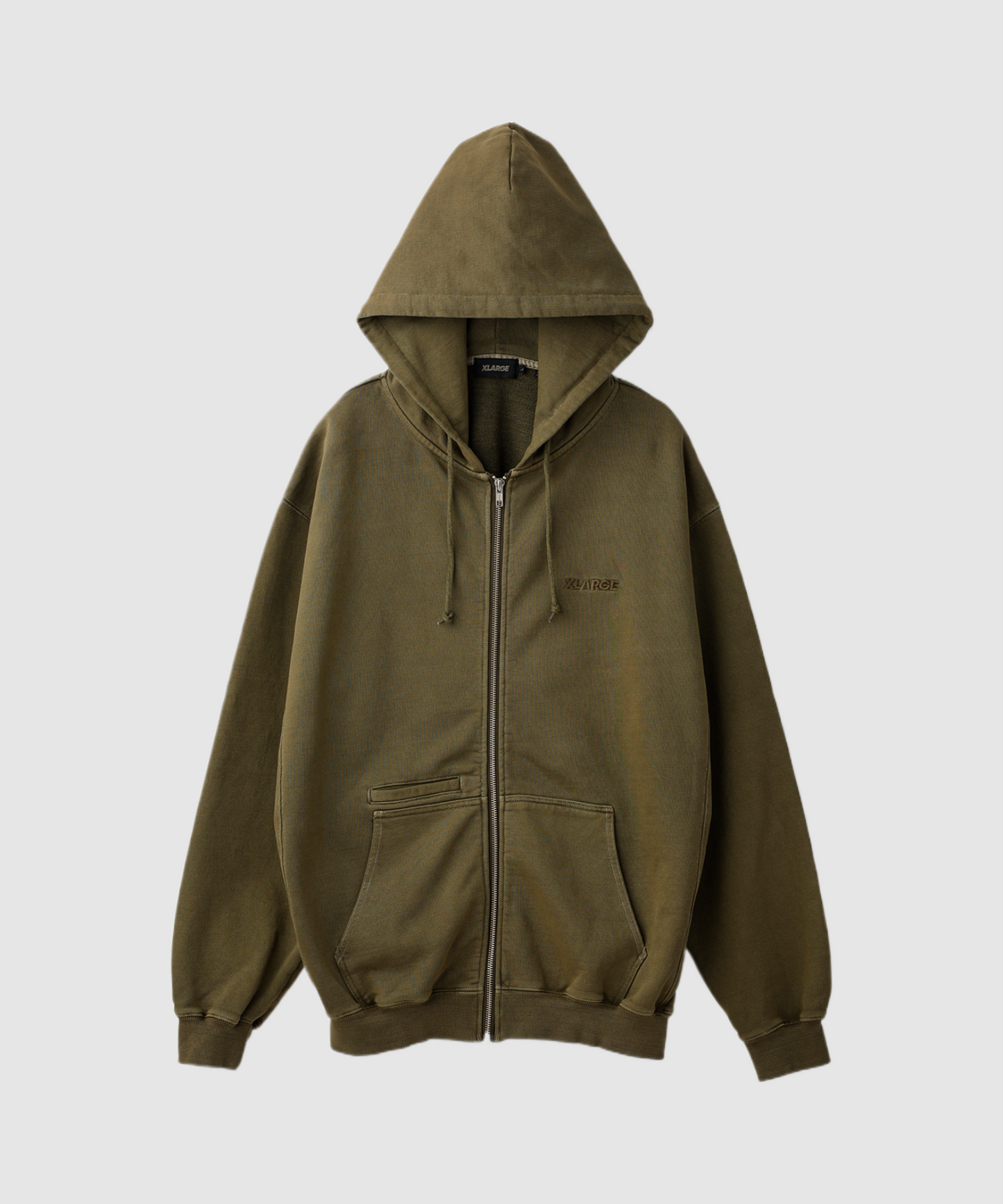 PIGMENT DYED WORK ZIP HOODED SWEATSHIRT