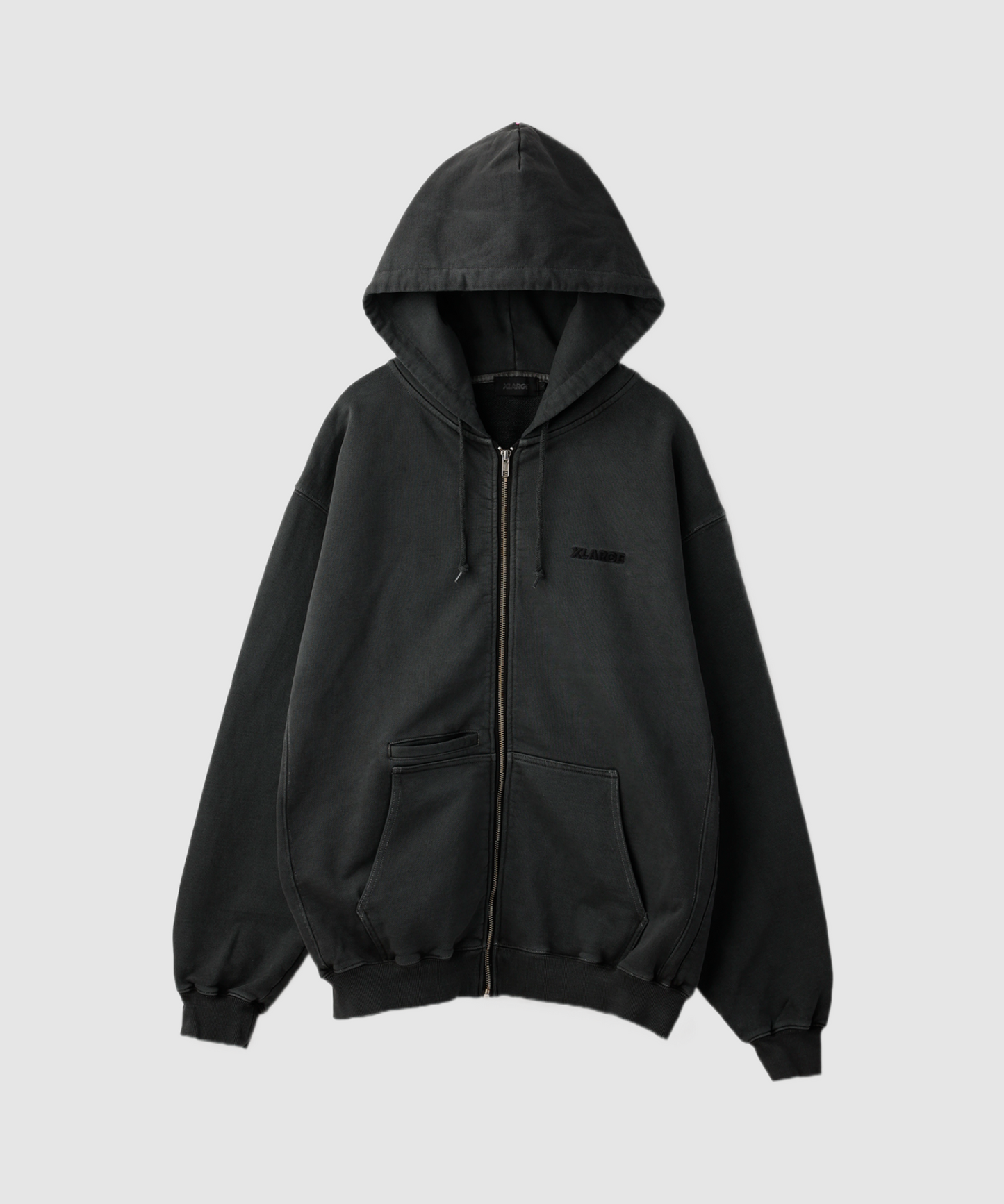 PIGMENT DYED WORK ZIP HOODED SWEATSHIRT