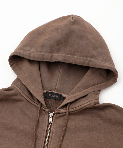 PIGMENT DYED WORK ZIP HOODED SWEATSHIRT
