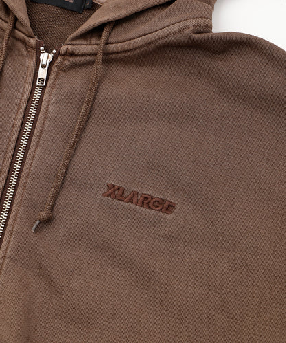 PIGMENT DYED WORK ZIP HOODED SWEATSHIRT