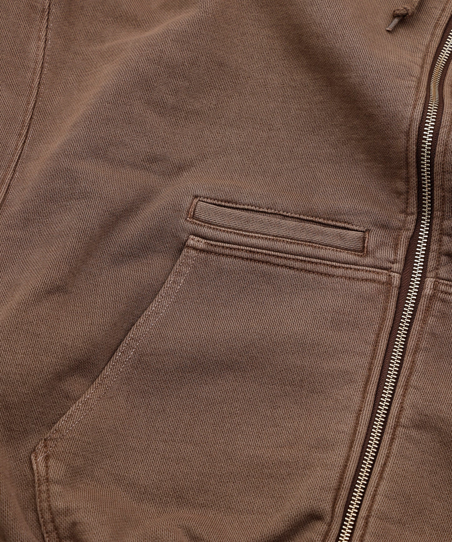 PIGMENT DYED WORK ZIP HOODED SWEATSHIRT