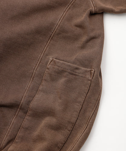 PIGMENT DYED WORK ZIP HOODED SWEATSHIRT