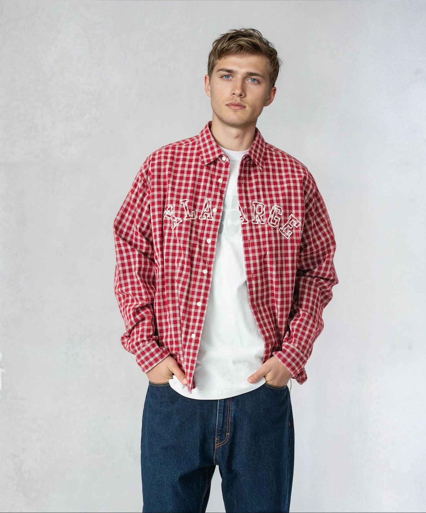 PATCH LOGO PLAID L/S SHIRT
