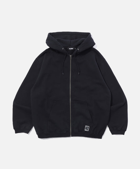 LABEL ZIP HOODED SWEATSHIRT