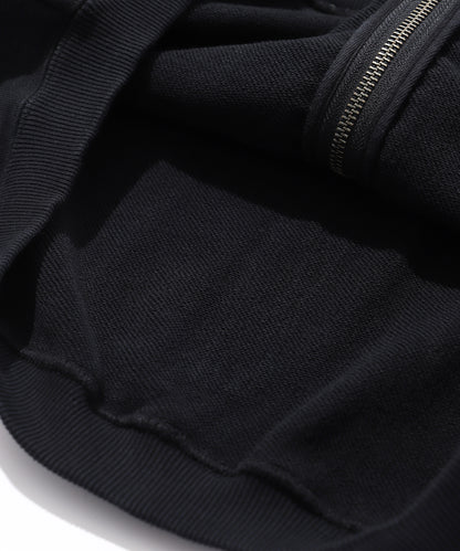 LABEL ZIP HOODED SWEATSHIRT