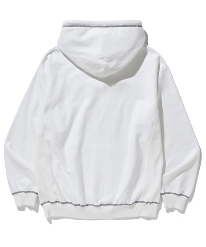 CONTRAST STITCH PULLOVER HOODED SWEAT