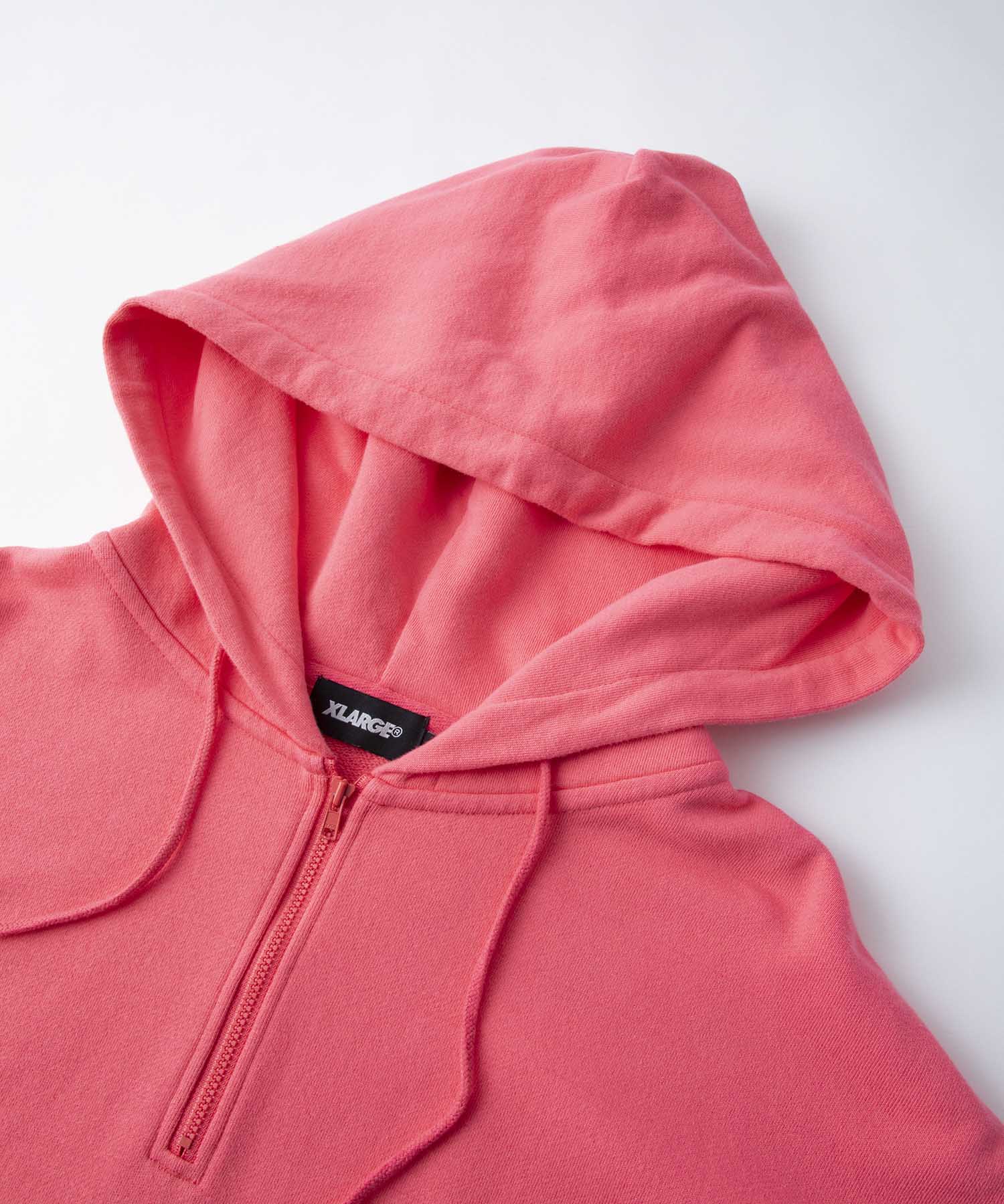 EMBROIDERY LOGO HALF ZIP HOODED SWEAT FLEECE, CREWNECK, HOODIE XLARGE  