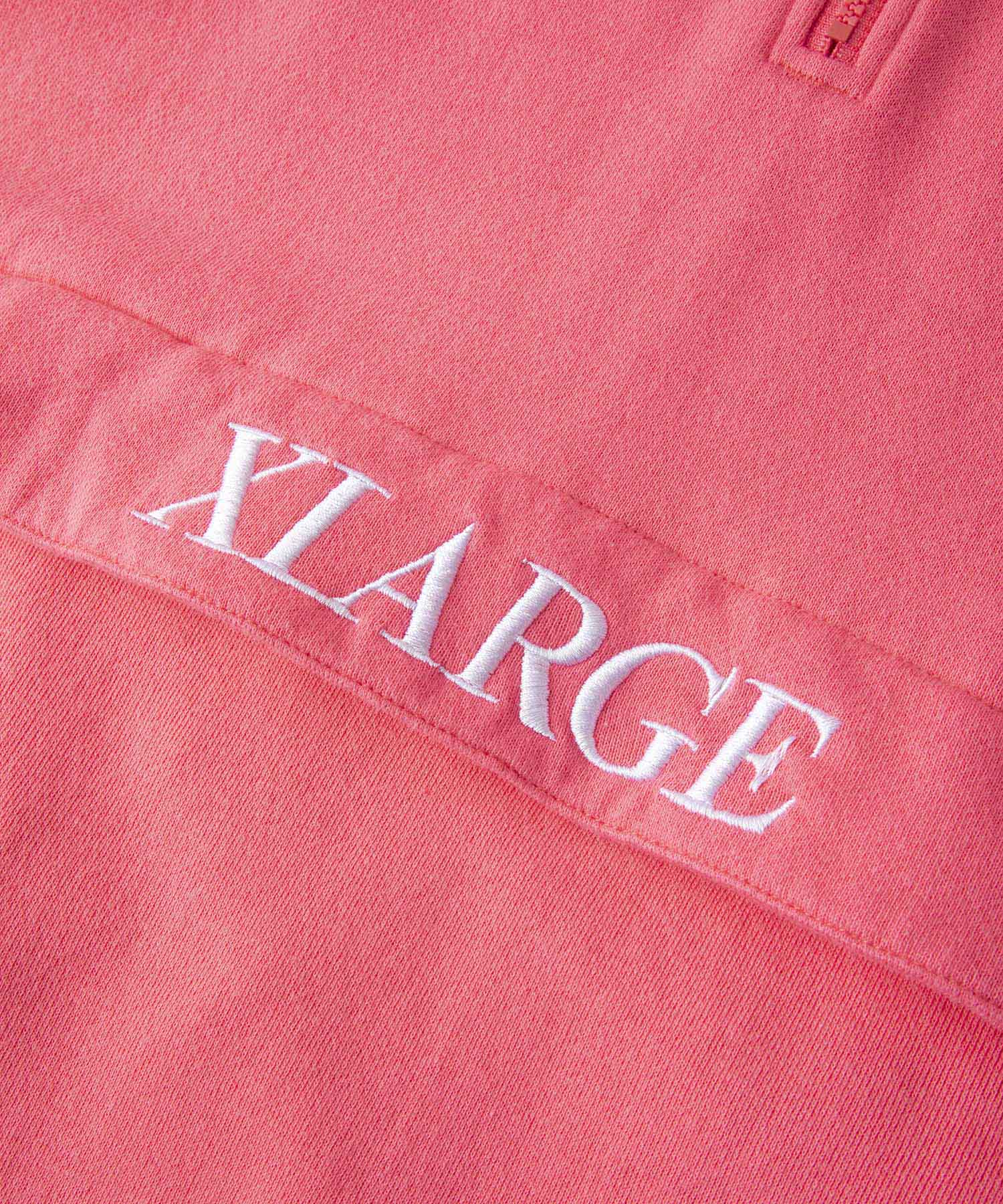 EMBROIDERY LOGO HALF ZIP HOODED SWEAT FLEECE, CREWNECK, HOODIE XLARGE  