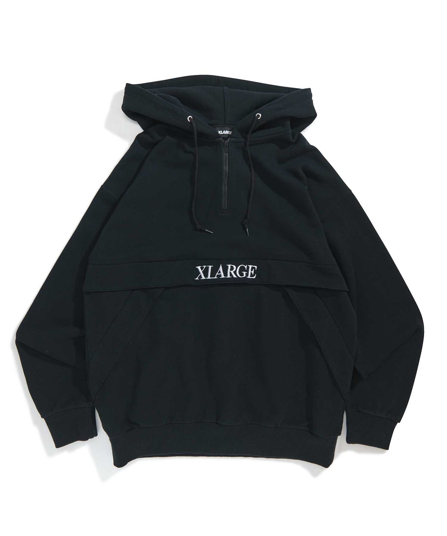 EMBROIDERY LOGO HALF ZIP HOODED SWEAT FLEECE, CREWNECK, HOODIE XLARGE  