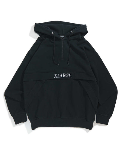 EMBROIDERY LOGO HALF ZIP HOODED SWEAT FLEECE, CREWNECK, HOODIE XLARGE  