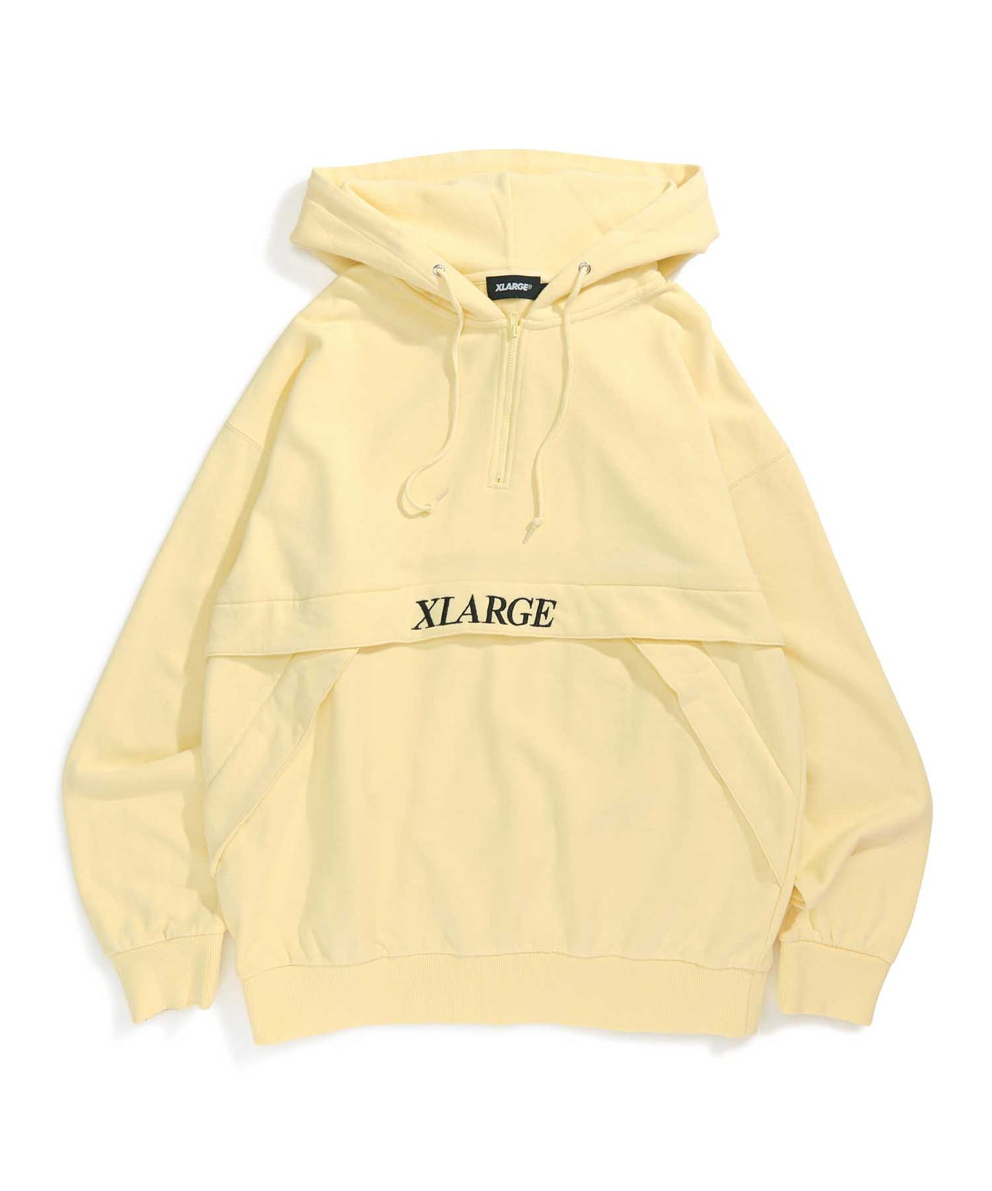 EMBROIDERY LOGO HALF ZIP HOODED SWEAT FLEECE, CREWNECK, HOODIE XLARGE  