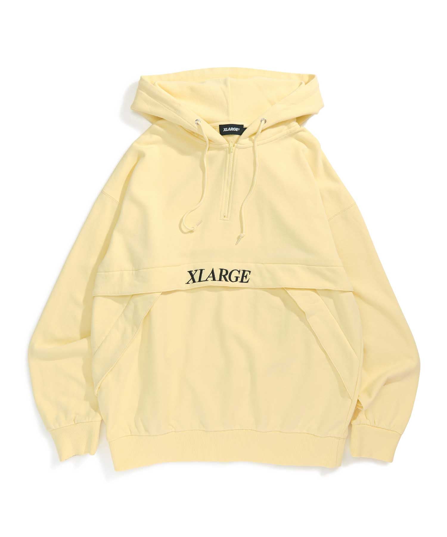 EMBROIDERY LOGO HALF ZIP HOODED SWEAT FLEECE, CREWNECK, HOODIE XLARGE  